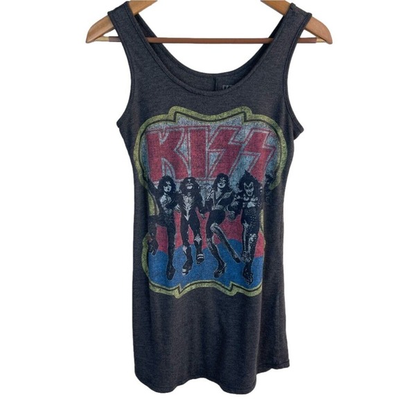Vintage Tops - Kiss Band Concert Tank Top Music T Gray Sleeveless Crew Neck Size Medium